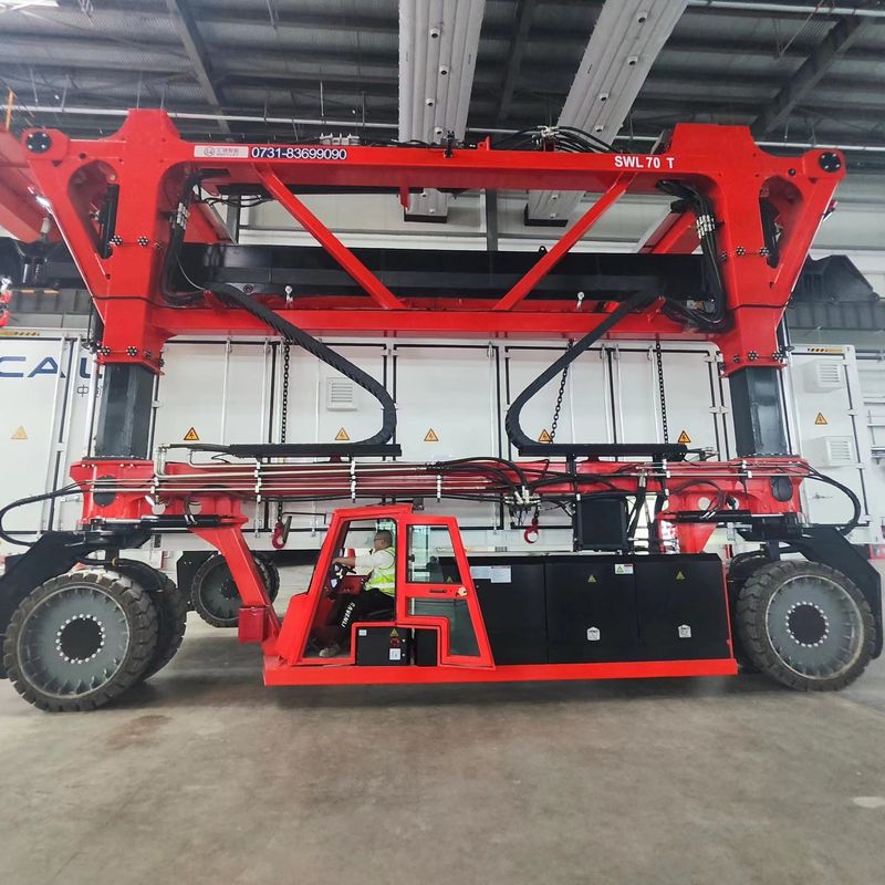 Electric Straddle Container Lifter 7 กม./ชม. 3 กม./ชม. สำหรับการบรรทุกขนาดใหญ่
