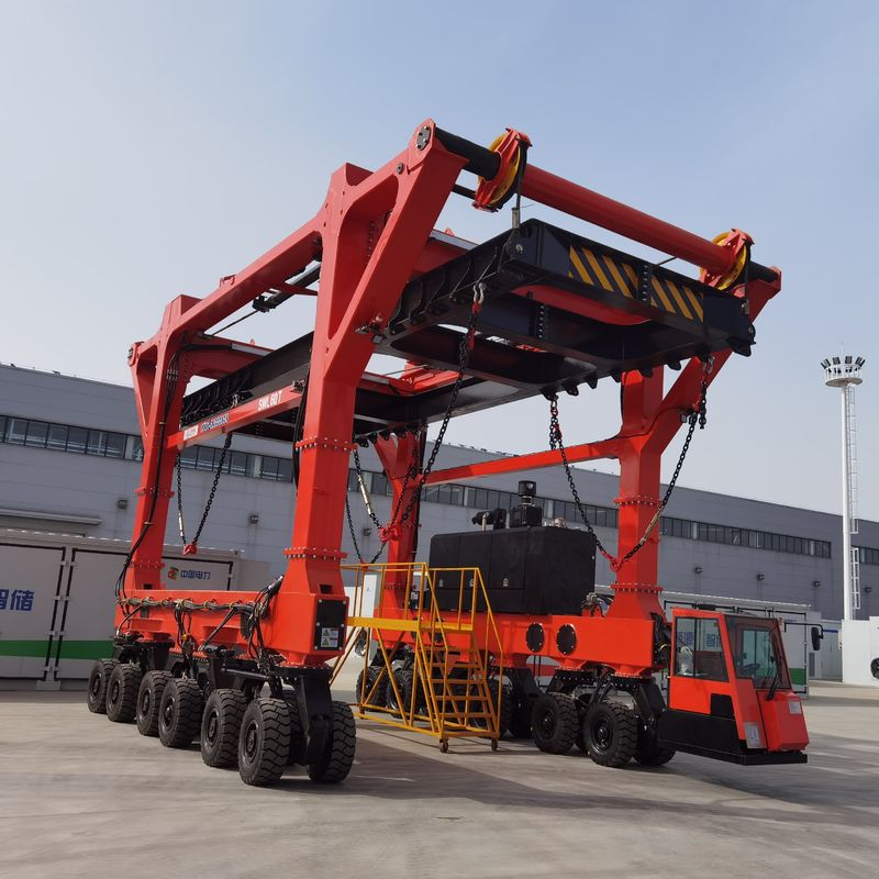 80T Industrial Straddle Carrier Truck 5 กม./ชม. 3 กม./ชม. สำหรับสินค้าขนาดใหญ่